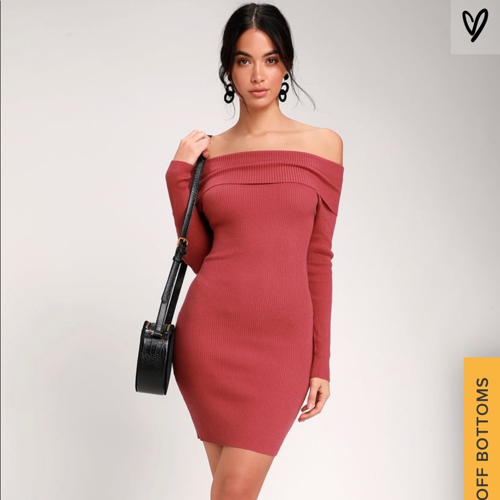 Lulus long sleeve off the shoulder bodycon dress